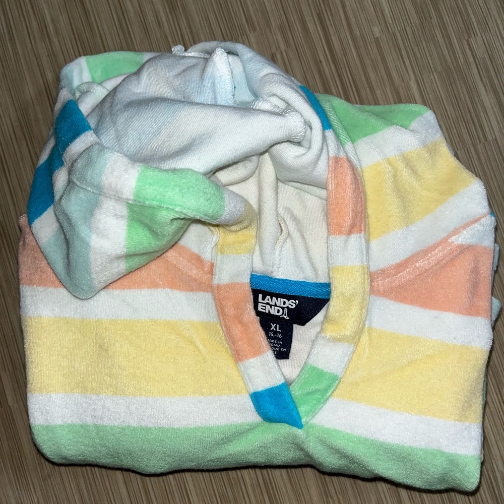 Lands' End Striped Swimsuit Cover